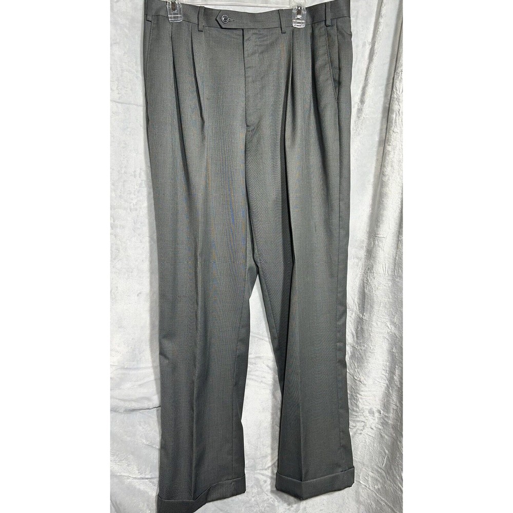 Lauren Ralph Lauren Pants Men 36x32 Gray Pleat Straight Slacks Trousers LRL Polo